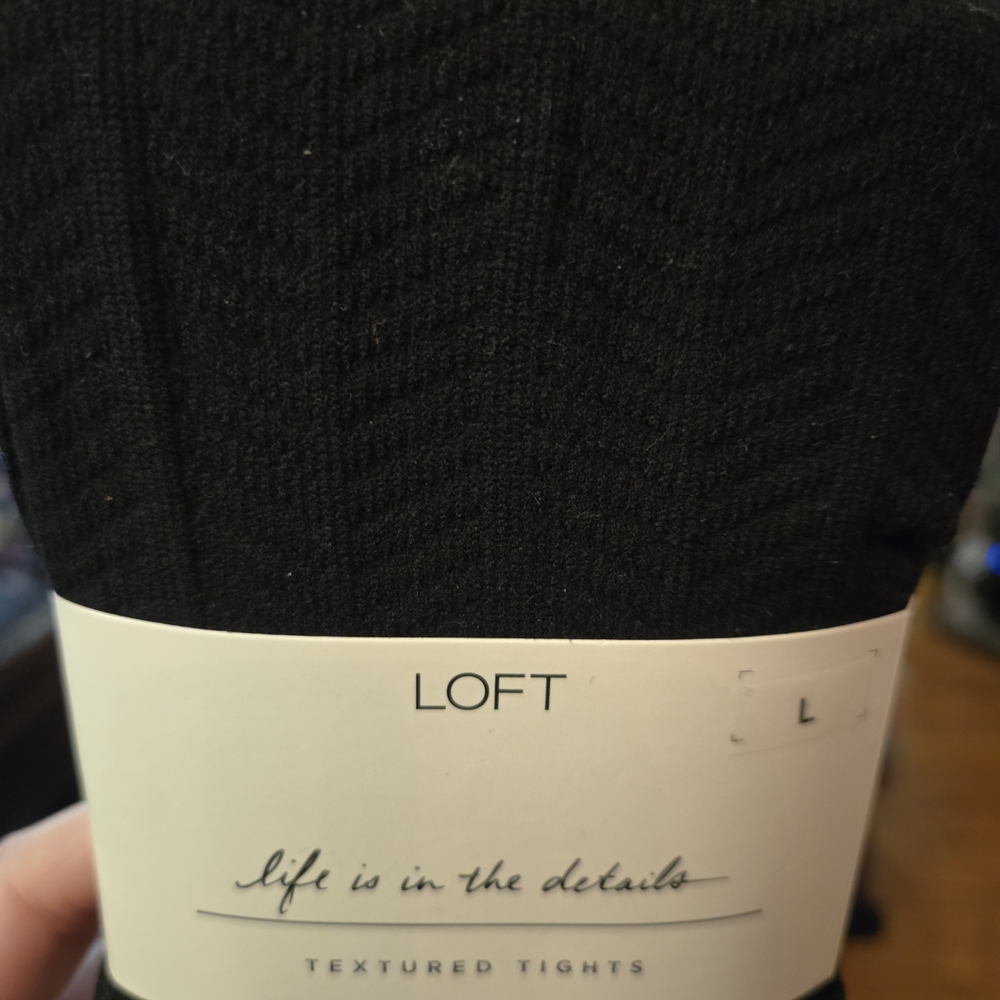 LOFT Black Textured Tights